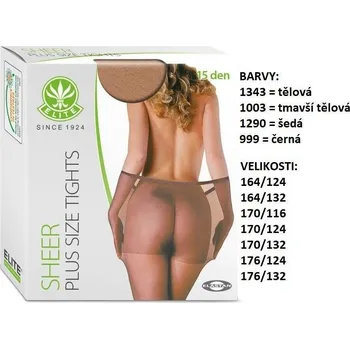 Dámské punčochy Nadměrné punčochové kalhoty ELITE MATYLDA Velikost: 170/132 barva 999 ČERNÁ