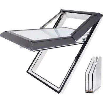 Okno Střešní okno Skylight SUPRO Barva interiéru: Bílá, Barva exteriéru: Šedá RAL 7043, Rozměr: 55 x 78 cm