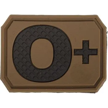 Nášivka Mil-Tec Nášivka 3D na suchý zip krevní skupina 0+ Dark Coyote