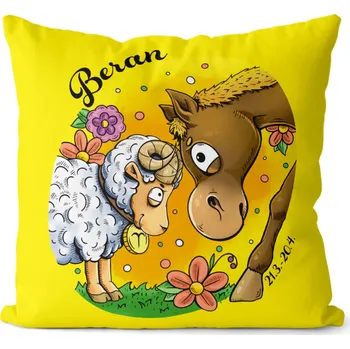 Dekorativní polštářek Polštář 40 x 40 cm Koňská znamení - Beran