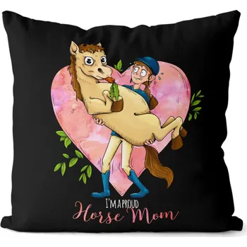 Dekorativní polštářek Polštář 40 x 40 cm - Horse mom