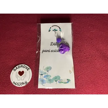 HandMade by VeJa Dárková karta - Děkuji PA (žena - modrý kytky)