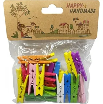 Kolíček dřevěný - barevný - 4,5 cm - 25 ks - PK590-11