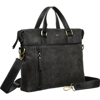 kožená pánská taška na dokumenty s prostorem na notebook Barva: Černá