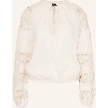 Monari Dámská Halenka S Děrovanou Krajkou A Volánky, krémová, 42