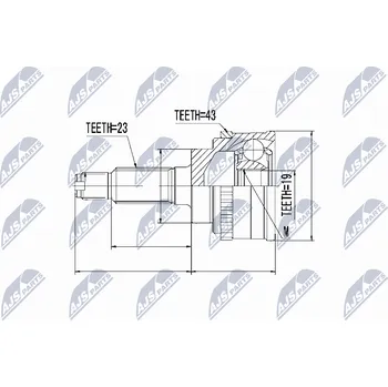 Hřídel nápravy Sada kloubů, hnací hřídel NTY NPZ-SU-001