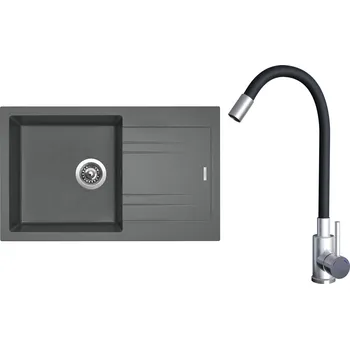 Kuchyňský dřez Set Sinks G20772 (dřez Linea 780 Titanium 72 + baterie Elasta Nerez/Černá)