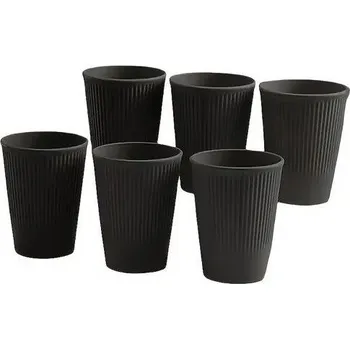 Jednorázové nádobí Kelímek plastový drsný 4ks, odolný, černý, 0.3l