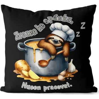 Dekorativní polštářek Polštář 40 x 40 cm - Zrozen ke spánku - kuchař