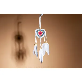 Lapač snů Lapač Snů Srdce 7 cm – Červeno-modrý