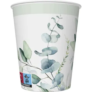 Jednorázové nádobí Papírový kelímek 0,25l Eucaliptus Twigs