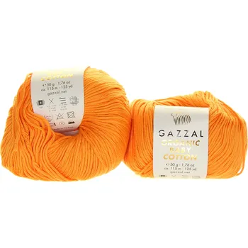 Příze Gazzal Organic Baby Cotton 418 oranžová