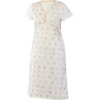 Dámská noční košile Lamido Dámská noční košile Nikolka K šedý tisk na béžové 3XL (CZ62 / EU58 (3XL)) - doprava od 59 Kč