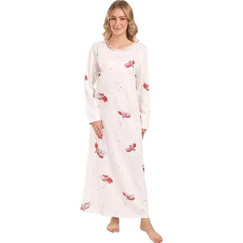 Dámská noční košile Lamido Dámská noční košile Ivana prodloužená černo-červený květ L (CZ48 / EU44 (L)) - doprava od 59 Kč