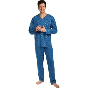 Pánské pyžamo Lamido Pánské pyžamo dlouhé Emil tisk na petrolejové 3XL (CZ64 / 3XL) - doprava od 59 Kč