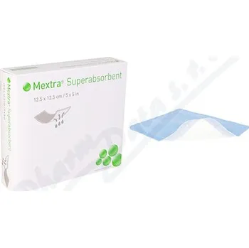 Krytí na ránu Mextra Superabsorbent absor.krytí 12.5x12.5cm 10ks
