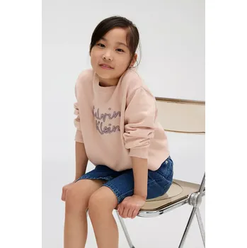 Dívčí oblečení Dětský bavlněný svetr Calvin Klein Jeans oranžová barva, IG0IG02971 IG0IG02971.9BYA 24X, vel. 164