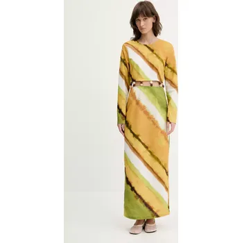 Dámské šaty Šaty s příměsí lnu Never Fully Dressed NFDDR2014 žlutá 17X, vel. L