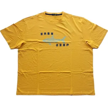 Pánské tričko Pánské tričko tmavě žluté s potiskem EASY DEEP 5XL - 8XL krátký rukáv Maxfort - 6XL