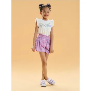 Dívčí tričko Sinsay - Tričko s krátkým rukávem - krémová - 870DN-01X - 870DN-01X-98