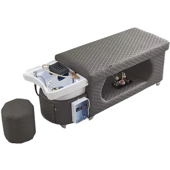 Kadeřnické křeslo Head Spa lehátko, mycí box 628 - šedý