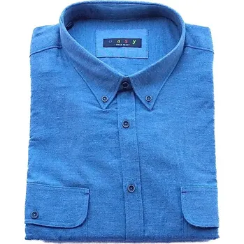 Pánská košile modrá s dlouhým rukávem 5XL - 8XL Maxfort ODE-MAX-1761-180 - 8XL