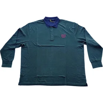 Pánské tričko Pánská polokošile - tričko s límečkem tmavě zelená s dlouhým rukávem 6XL - 8XL Maxfort - 8XL