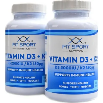 FitSport Nutrition Vitamin D3 + K2 2000IU / 150mcg 2 x 120 kapslí DUOPACK