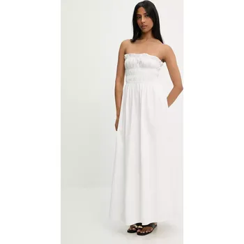 Dámské šaty Bavlněné šaty Answear.LAB bílá barva, maxi ps9222.fos 00X, vel. S/M