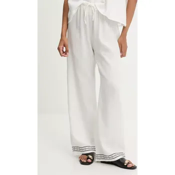 Dámské kalhoty Bavlněné kalhoty Answear.LAB dámské, bílá barva, high waist P28.3506.tos 00X, vel. M