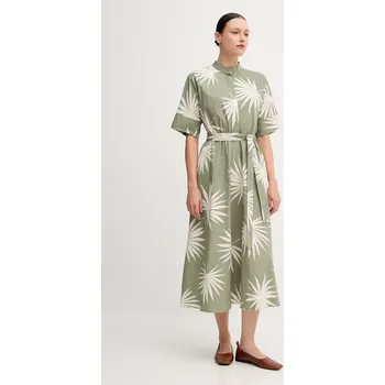 Dámské šaty Bavlněné šaty OUI zelená barva, midi, 92864 91X, vel. 38