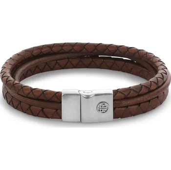 Náramek Rebel & Rose RR-M0056-S-L náramek Full Metal Premium Combo 12mm Cognac