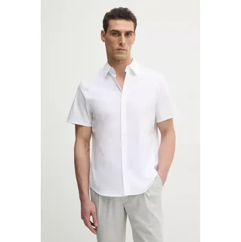 Pánská košile Košile Calvin Klein pánská, bílá barva, regular, s klasickým límcem, LV04LB125G 00X, vel. M