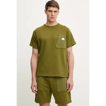 Pánské tričko Tričko The North Face Terry Relaxed pánské, zelená barva, s aplikací, NF0A8C28PIB1 91X, vel. XL