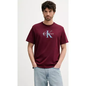 Pánská móda Tričko Calvin Klein Jeans LV04RB862G burgundské 93X, vel. S