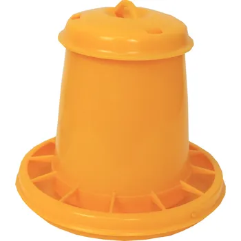 krmítko pro hospodářská zvířata TOPTRADE tubusové krmítko pro drůbež 2,25 l – plast, žluté (Plastové zásobní krmítko pro slepice a kuřata 2,25 l (žluté))