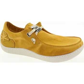 Dámské mokasíny SUNNI SABBI Dámské žluté textilní mokasíny KIKAI051-PANAMA-845 Velikost 41