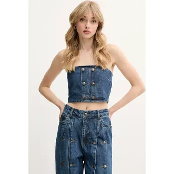 Džínový top Rotate dámský, tmavomodrá barva, 1144481602 59J, vel. 34