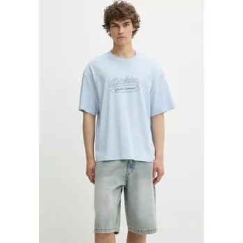 Bavlněné tričko Dickies pánské, modrá barva, s potiskem, DK0A4Z8QK541 50X, vel. XXL