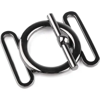 Kovové zapínání americké, průvlek 30 mm, barva 3 nikl černý