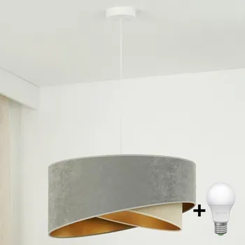 Brilagi - LED Lustr na lanku LYRA 1xE27/15W/230V šedá/béžová/zlatá