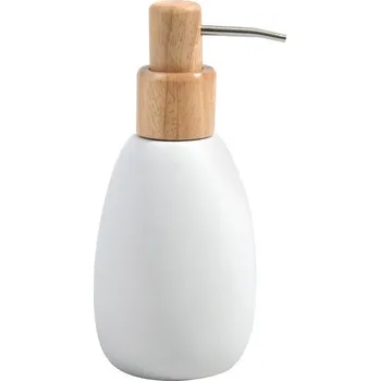 Dávkovač mýdla SPIRELLA Spirella dávkovač mýdla SVEN, bílý, polyresin, dřevo, 260 ml, 10.21415