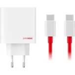 OnePlus SUPERVOOC 80W GaN Dual USB-A + USB-C Cestovní nabíječka + USB-C/USB-C Kabel White