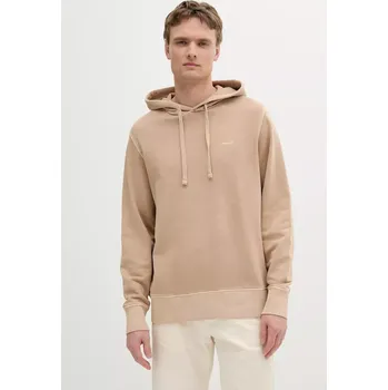 Pánská mikina Bavlněná mikina Gant pánská, béžová barva, s kapucí, hladká, 2067035 80X, vel. XL
