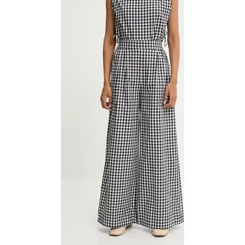 Dámské kalhoty Bavlněné kalhoty Answear.LAB dámské, černá barva, široké, high waist 13463.fos 99X, vel. S/M