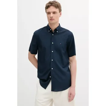 Pánská košile Košile Tommy Hilfiger pánská, tmavomodrá barva, relaxed, s límečkem button-down, MW0MW38576 59C, vel. M