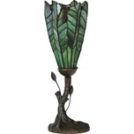 Zelená stolní lampa Tiffany ve tvaru květu - Ø 15*42 cm E14/max 1*25W