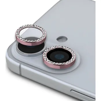 Náhradní kryt pro mobilní telefon Guess Fixed Glliter Ochrana Čoček pro iPhone 16/16 Plus Pink