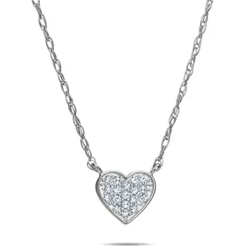 Náhrdelník Dámský náhrdelník z bílého zlata se srdíčkem s diamanty L'Amour Diamonds JP6047W 45 cm + DÁREK ZDARMA