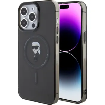 Náhradní kryt pro mobilní telefon Karl Lagerfeld IML Ikonik MagSafe zadní kryt pro iPhone 15 Pro Max Black
